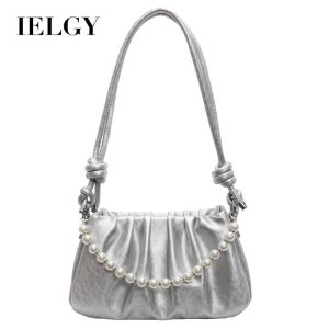 IELGY กระเป๋าลายเมฆจีบแบบพกพาสำหรับฤดูร้อนลูกปัดกระเป๋าแมสเซ็นเจอร์สะพายไหล่แฟชั่น