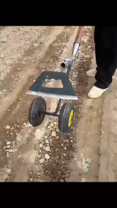 Heavy-Duty Manganese Steel 3 in1 Weeding Trenching & Leveling Hoe with Dual Wheel Assist and Quick-Change Handles