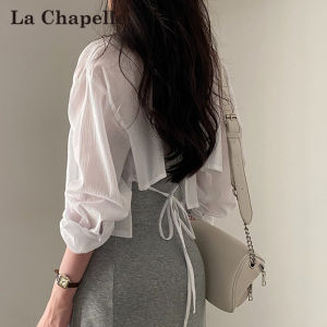 La Chapelle | High-quality Cool Silk UV Protection Shirt for Women Summer Slim Tie-elegance Long-sleeve Blouse