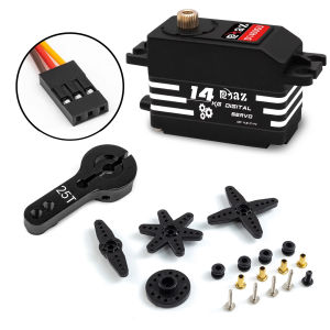 RCXAZ 14KG Low Profile Digital Servo Copper Metal Gear 4.8-7.4V Steering Servo for 1/10 RC Drift Touring Car
