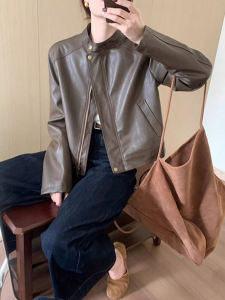 Stylish Short Womens Leather Jacket Versatile Elegant Fashionable Korean Style Autumn New Arrival Slimming Top Coat