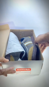 Sepatu Sneakers Pria Sanura 013 - Suede Sintetis Abu Kombinasi Coklat Ukuran 39-43