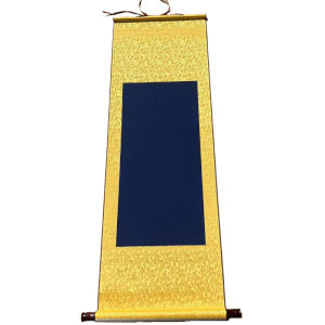 Yellow Handmade Calligraphy Scroll Gold Splashed Semi-Matured Raw Silk Full Length Business Supplies Cultural Goods Stationery