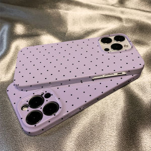 เคสโทรศัพท์มือถือแบบนิ่มลายจุดสีม่วงสไตล์เกาหลี ดีไซน์เรียบง่าย สำหรับ iPhone 17 pro Max Apple 17 รุ่นใหม่ 17 pro