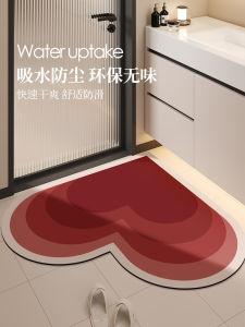 พื้นตู้น้ำสีแดง กาวดูดซับน้ำในห้องน้ำ สิ่งทอแบบป้องกันลื่น แห้งเร็ว พื้นประตูป้องกันการลื่นและตกหล่น ใช้ในครัวเรือน ยางธรรมชาติ
