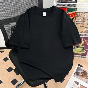 High Waist Drawstring Elastic Waist Retro Light Blue Jeans Mens New Korean High Street Slimming Wide Leg Casual Pants