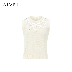 AIVEI | Sleeveless Sparkle Retro Sweater