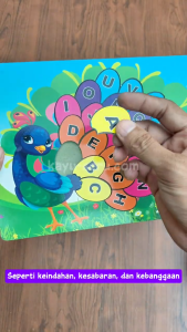 Kayu Seru - Puzzle Burung Merak Alfabet - Mainan Kayu Edukatif - Ukuran 30cm x 20cm