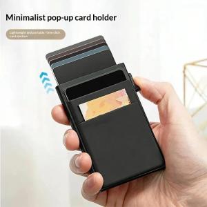 Aluminum Alloy Automatic Card Wallet Side Push Minimalist Thin Card Cover for Business Gift Daily Travel Commute
