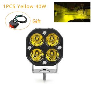 3" 40W Motorcycle Led Spotlight Car Motorcycle Fog Lights White Amber Green Auxiliary Motorcycle Headlights 12v for Off Road 4X4