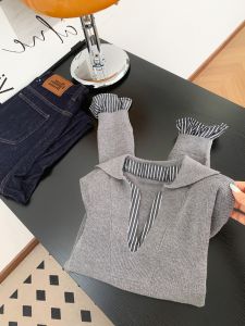 SHENGHUOYA | Áo Knit Dài Tay Phong Cách Đan Sọc Nhiều Lớp Cho Phụ Nữ Mùa Thu Xuân