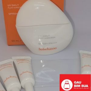 5 tuýp Sulwhasoo UV Daily Fluid Sunscreen SPF50+/PA++++ Waterproof Oil-Control Travel Size 3ml - Multi-Pack