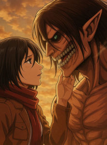 Bandai | Anime Mikasa Ackerman Attack on Titan Characters Oil Painting Paint by Numbers for Living Room Bedroom Home Decor No Frame