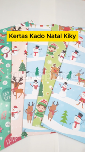 Kertas Kado Natal Kiky 1 Bungkus Isi 50 Lembar Cheerful X Mas Gift Tahun Baru Christmas Glossy