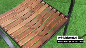 Kursi luar yang cocok untuk kursi kopi rumput teras taman kursi kayu jati(2PC)