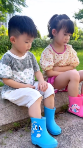 2-7yrs Rain Boots For Kids Cartoon PVC Material Waterproof Non-slip Rainboots For Kids Girl Rain Boots For Kids Boy