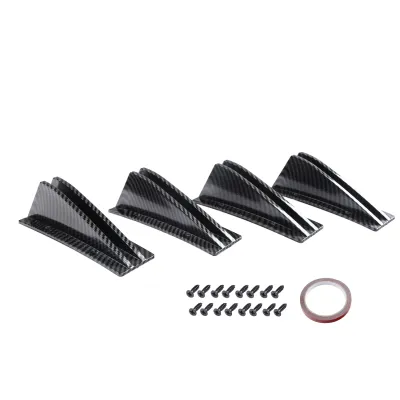 4 Cái Đa Năng Ô Tô Xe Phía Sau Cản Sau Môi Cánh Gió Chống Va Chạm Bảo Vệ Cơ Thể Bộ Chia Cho Bề Mặt Cong Sợi Carbon Đen