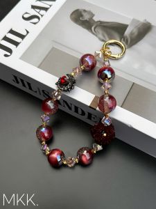 สร้อยข้อมือ MKK Rose หนักๆ สไตล์ใหม่ เครื่องประดับโทรศัพท์มือถือสำหรับผู้หญิง คริสตัล โซ่โทรศัพท์มือถือสุดหรูหรา