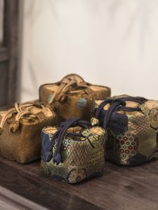 Thickened Chinese Style Yunjin Tea Set Storage Bag Portable Master Cup Storage Bag Tea Ceremony Accessories Gift