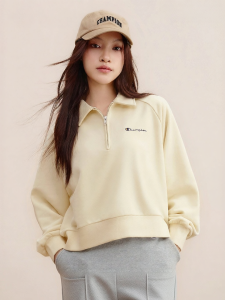 Champion | Raglan Sleeve Polo Collar Casual Half-Zip Womens Shirt