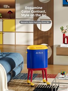 MR.Bin | Home Use Large Capacity Pedestal Cartoon Trash Can With Wheels