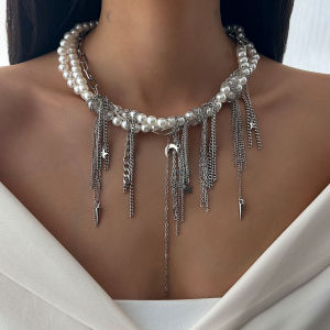 Ingemark | Ingemark Multilayer Vintage Star Love Heart Tassel Link Pendant Choker Necklace Creative Imitation Pearl Chain Party Jewelry New