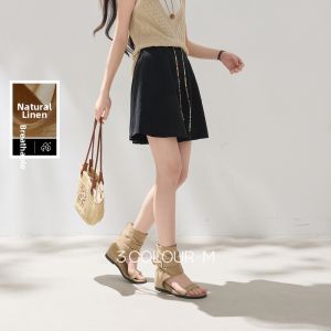 3COLOUR·S | Lyocell Loose High Waist Culotte Shorts M