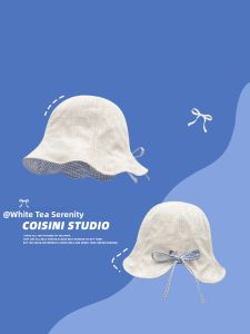 Korean-style Gingham Reversible Bow Bucket Hat