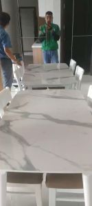 Bàn Ăn Gỗ Giả Đá 4 ghế - Bàn Ăn 4 Ghế đặt chung cư siêu sang - TH NGỌC MAI - BH 12 tháng