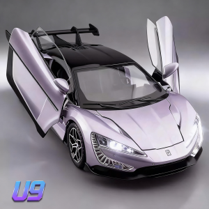 1:24 BYD YANGWANG U9 Lambor Sian Cars Miniature Models Toys Wheel Shock Absorption Light Music Supercar for Kids Edutainment