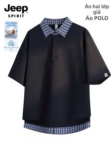 JEEP SPIRIT | Áo Thun Nam Tay Ngắn Họa Tiết Caro Mới Thoáng Mát và Phong Cách Casual Mùa Hè