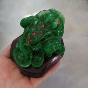 Tượng cóc 3 chân tài lộc kèm đế gỗ để bàn chiêu tài lộc Thuylamshop