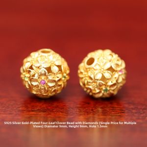 925 Sterling Silver DIY Bracelet Spacer Beads Hollow Flower Wire Ancient Gold Plating Fashion Jewelry Accessories Crystal Semi-Precious Stones