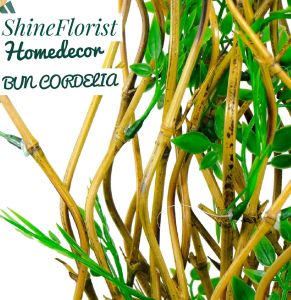 Dekorasi Rumah Tanaman Artifisial 10 Batang Bambu Ulir Natural Cordelia 170cm (Tanpa Pot)