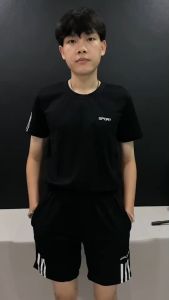 ชุดเสื้อวิ่ง+กางเกงกีฬา เสื้อออกกำลังกาย กางเกงออกำลังกาย ชุดกีฬาผ้ายืดเบาสบาย ระบายเหงื่อดี 03-A