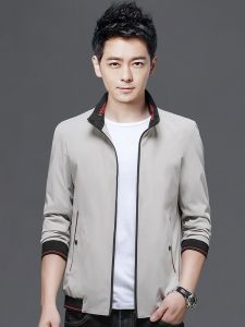 ROMON | Loose Casual Collar Mens Jacket Romon New Style Autumn Spring Middle-aged Dad Administrative Eggplant Coat Standard Fit Fashion Urban