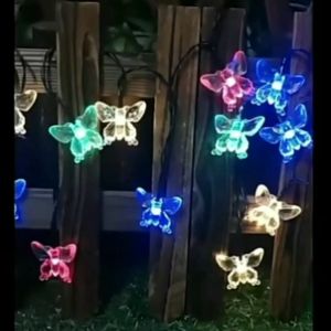 Butterfly solar fairy  light chain outdoor landscape creative LED battery light chain Christmas decorative lights