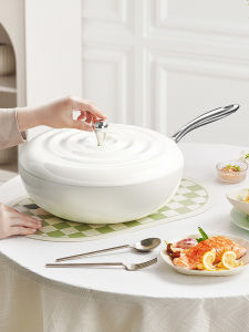 Enameled Ceramic Non-Stick Wok Pan Flat Bottom for Gas And Induction Stove Home Use Kitchen Cooking Utensils 30/32cm