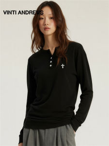Henley Collar Long Sleeve T-Shirt Shapewear