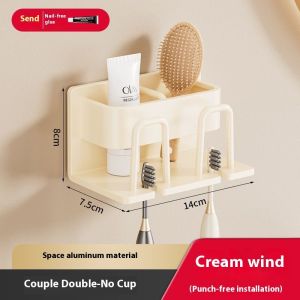 Bbdd không gian giá để bàn chải đánh răng nhôm với lưu trữ cho phòng tắm tổ chức