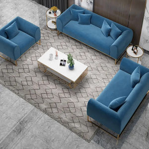 Oni Road Northern Europe Leisure Sofa Light Luxury Iron Art Simple Internet Celebrity Ins Three-Person Fabric Couch Living Room Furniture