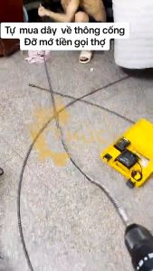 Dây Thông Tắc Cống Cống Thoát Sàn Thép Lò Xo Phi 16mm Dùng Cho Máy Khoan Phù Hợp Đường Ống Từ Phi 60mm Trở Lên Thoco