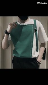 Áo thun áo thun nam lửng tay kiểu dáng ghép mảnh với dây nối mang lại cảm giác mát mẻ trong mùa hè - T21