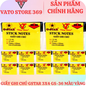 Giấy note ghi chú GSTAR GS-36 màu vàng 3x4 75mm x 102mm 100 tờ