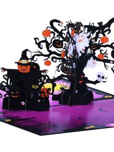 การ์ดวันปีใหม่ 3 มิติ วัสดุกระดาษ เค้กสุดสร้างสรรค์ วันฮาโลวีน วันหยุด บันทึกความยินดี ทำมือ อุปกรณ์ตกแต่งบ้าน