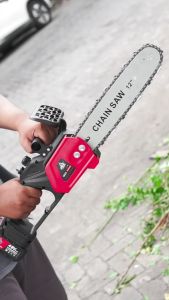 Eletric Chainsaw Free 2 Baterai 48V 12 Inch Portable Genggam Lithium Hight Quality - Chainsaw12-6643