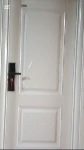 Pintu Baja Single Motif Kamar Tidur Utama Minimalis Modern Motif Kotak Rubik Putih Pintu Hotel Apartemen Rumah