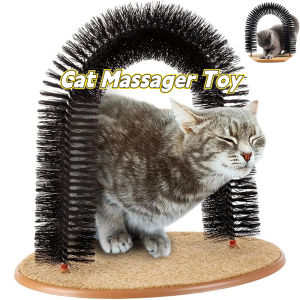Cat Arch Self Groomer Massager Toy Cat Toys Pet Kitten Scratcher Toys Fur Grooming Cat Brush Shedding With Scratch Pad