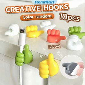 ItemMart 10pcs Thumb Up Shape Hook soft Wire Cable Holder Multifunctional Plant Vines Clip Random Color