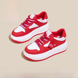 Red Heel Embedded Womens Shoes Increased Height Comfortable Small Stature Bride Shoes Lucky Year Thick Bottom Autumn Winter